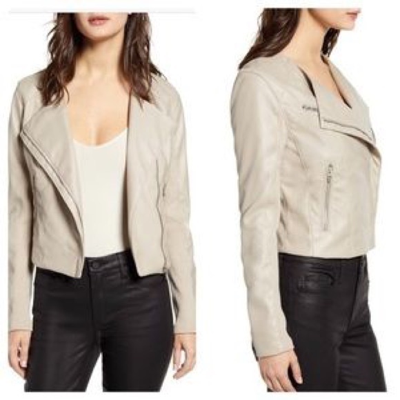 Blank NYC Jackets & Blazers - BlankNYC faux leather taupe jacket NEW